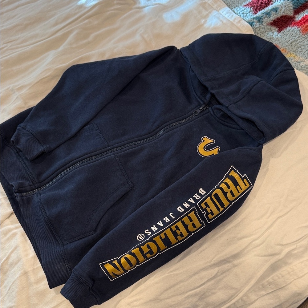 True Religion Dark Blue Zip-Up Hoodie boys 7